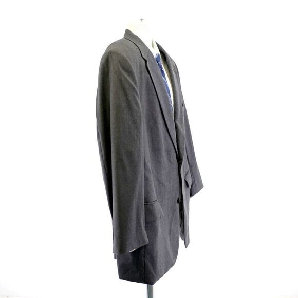 DAMAGED Jos A Bank Portly Gray Wool‎ 46R Tagged 46S 2 Button Suit Jacket - Picture 7 of 12
